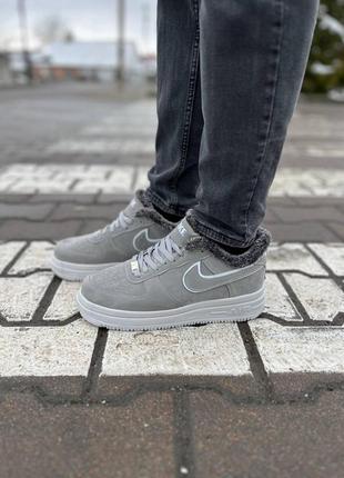 Nike air force light grey fur winter7 фото