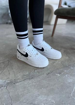 Женские кроссовки  nike air force 1 lx white black5 фото