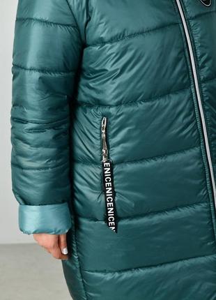 Женская зимняя удлиненная куртка зимнее пальто теплая зима наложка после платья батал тепла белая черная пуховик женский накладной платеж больших размеров7 фото