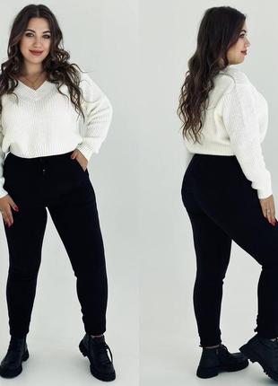 Преміум якість🔝 штани вельвет на флісі жіночі батал 50,52,54,56,584 фото