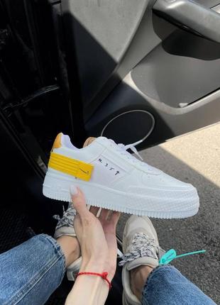 Женские кроссовки  nike air force 1 type 354 white orange8 фото