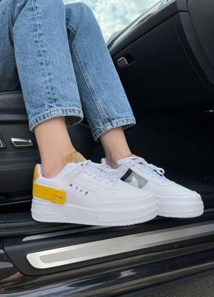 Женские кроссовки  nike air force 1 type 354 white orange