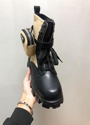 Женские ботинки prada boots zip pocket2 фото