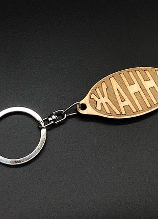 Брелок дерев'яний. жанна. 60х30мм