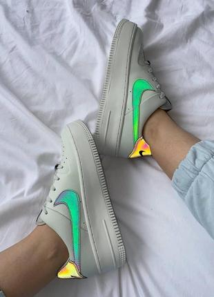 Жіночі кросівки  nike air force 1 white reflective sage7 фото