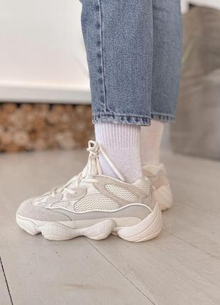 Мужские кроссовки  adidas yeezy boost 500 bone white