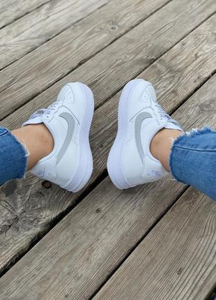 Женские кроссовки  nike air force 1 white reflective 47 фото