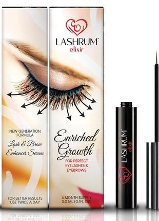 Lashrum strong elixir сыворотка для роста ресниц и бровей