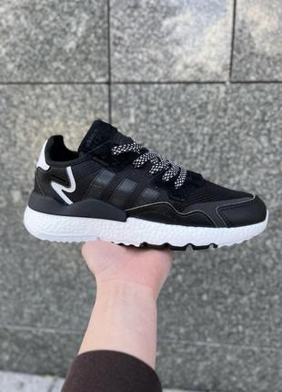 Мужские кроссовки   adidas nite jogger white black