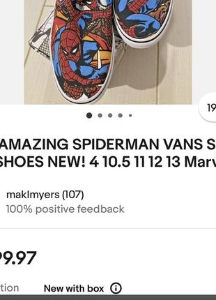 Слипоны amazing spiderman vans slip on3 фото