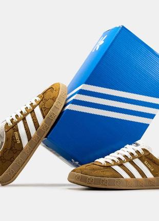 Кросівки чоловічі adidas gazelle x gucci brown