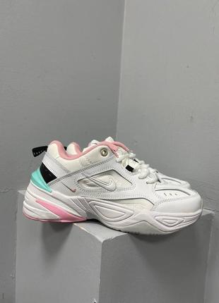 Женские кроссовки  nike m2k tekno white pink turquoise1 фото