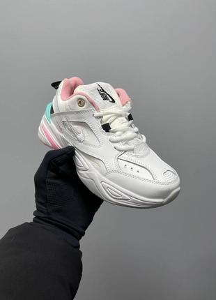 Женские кроссовки  nike m2k tekno white pink turquoise2 фото