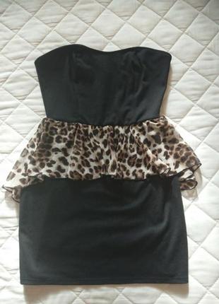 Міні плаття з шлейфом тигровим