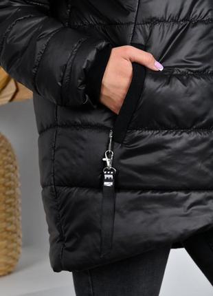 Жіноча зимова куртка стьогана стильна зима батал чорна бордо великих розмірів  наложка післяплата10 фото