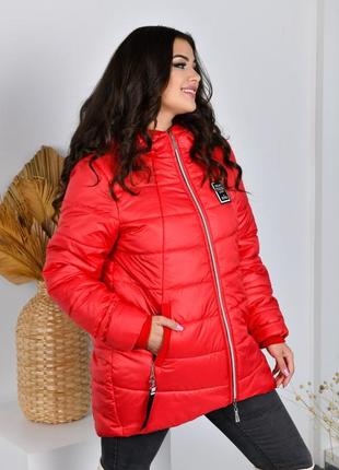 Жіноча зимова куртка стьогана стильна зима батал чорна бордо великих розмірів  наложка післяплата5 фото