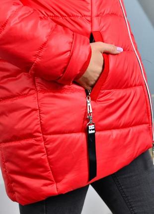 Жіноча зимова куртка стьогана стильна зима батал чорна бордо великих розмірів  наложка післяплата4 фото