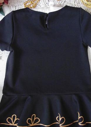 Бомбезное чёрное платьеце с баской h&m 6