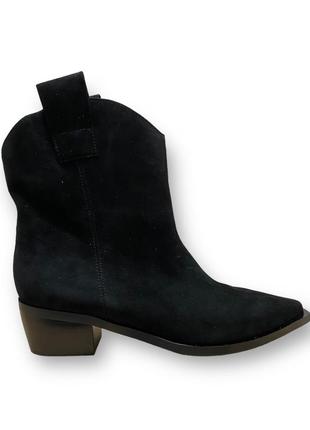 Казаки женские замшевые черные ботинки демисезонные h1318-h1888-y85 brokolli 2525