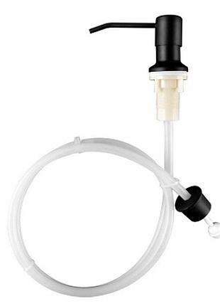 Дозатор для мыла моющих врезной в раковину столешницу с удлиненной трубкой цвет черный