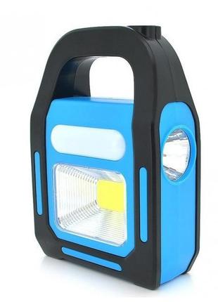 Ліхтар акумуляторний bailong bl-925 torch + solar з сонячною та usb зарядкою blue