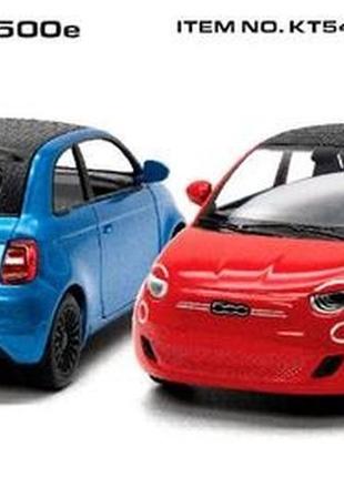 Kmkt5440w модель легковая fiat 500e 5'' металлическая, инерция, открываются двери, 2 цвета в коробке