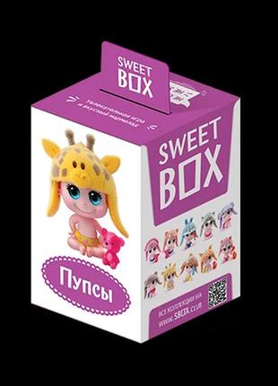 Пупсы puppies sweet box свитбокс мармелад жевательный с игрушкой в коробочке 10г