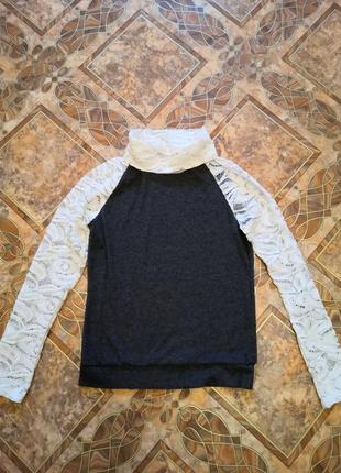 ✔️водолазка з мереживом, розмір xs/s.