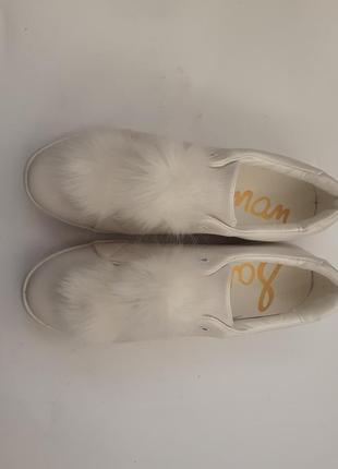 Sam edelman снікерси з хутряними помпонами взуття великих розмірів