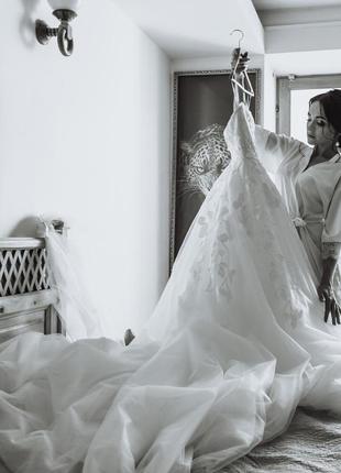 Шикарное белое свадебное платье от dominiss2 фото
