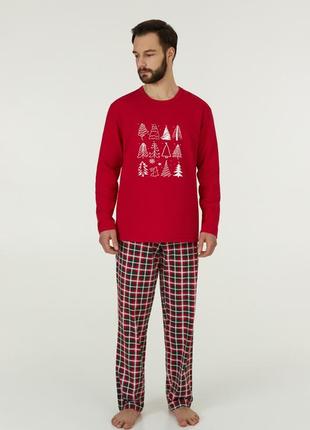 Пижама мужская новогодняя тёплая ellen christmas trees