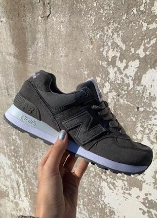 New balance кроссовки в темно сером цвете с белом подошвой (весна-лето-осень)😍