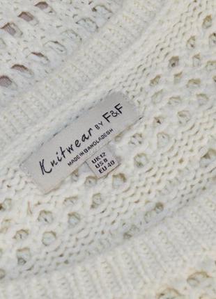 Брендовая бежевая вязаная кофта джемпер knitwear by f&f бангладеш акрил4 фото