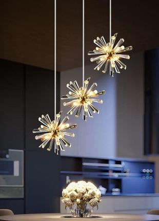 Круглий дизайнерський підвіс з кристалами