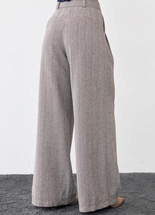 Теплые женские брюки-дворец с узором елка4 фото
