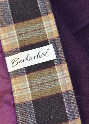 Фиолетовое демисезонное пальто с карманами berkertex шерсть большой размер этикетка5 фото