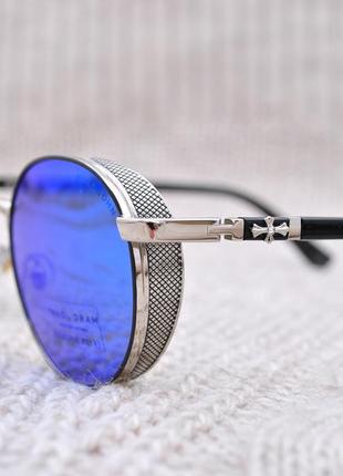 Фирменные солнцезащитные круглые очки с боковой шорой marc john polarized mj07891 фото