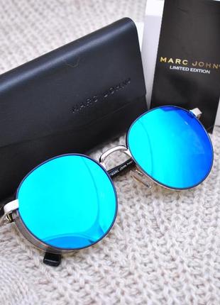 Фирменные солнцезащитные круглые очки с боковой шорой marc john polarized mj07895 фото