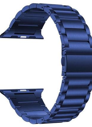 Ремінець apple watch синій 38 мм ремінець з нержавіючої сталі браслет для заміни ремінця iwatch зі зручною міцною складною металев3 фото