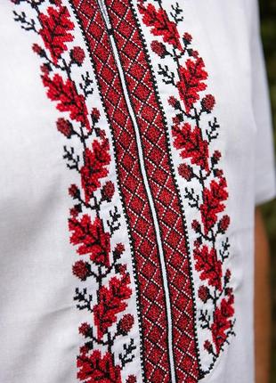Вишиванка сорочка чоловіча лляна, біла, короткий рукав, лен, вишиванці чоловічі в україні юрма одяг5 фото