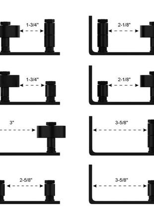 Настінне кріплення для регульованих роликів із заглибленим дном, набір3 фото