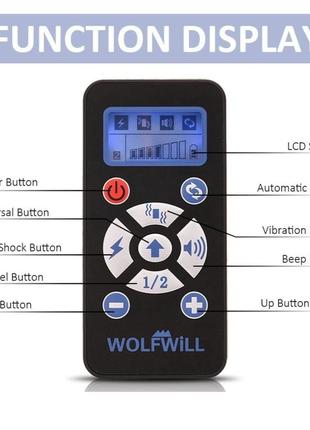 Wolfwill водонепроникний акумуляторний нашийник для дресирування собак з дистанційним керуванням 120 м6 фото