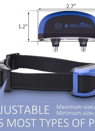 Wolfwill водонепроникний акумуляторний нашийник для дресирування собак з дистанційним керуванням 120 м7 фото