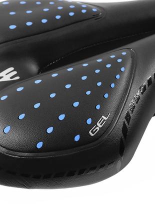 Велосипедне сідло west biking yp0801086 black + blue з отвором вентиляцією м'яке спортивне3 фото