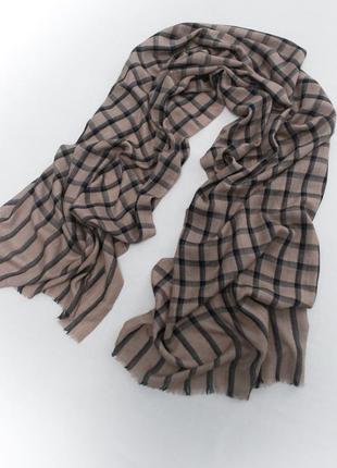 Широкий шерстяний шарф палантин шалик