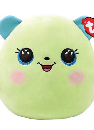 Дитяча іграшка м’яконабивна ty squish-a-boos 39227 зелений ведмедик "clover" 20 см