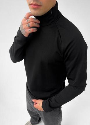 Теплий гольф светр чоловічий з горлом повсякденний чорний | якісні чоловічі кофти зима-весна-осінь