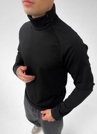 Теплый гольф свитер мужской с горлом повседневный черный | стильные мужские кофты зима-весна-осень4 фото