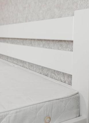 Ліжко деревянне, 1.4*2 біле з цільного дерева, без зрощень, 3 масива сосни в наявності