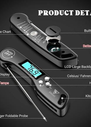 Термометри для м’яса doqaus з миттєвим зчитуванням для приготування їжі, цифровий зонд кухонного термометра7 фото